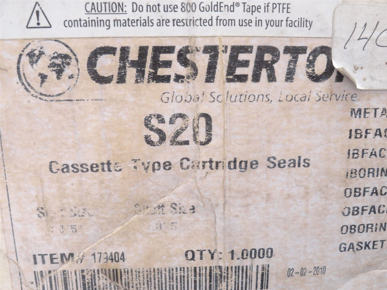 Chesterton S20; Cassette Tandem Double Seal 179404; 1.875"