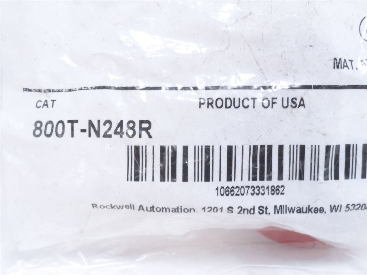 Allen-Bradley 800T-N248R; Jumbo Red Mushroom Head Cap; 30mm