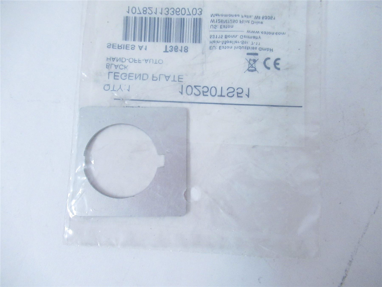 Eaton 10250TS51; Legend Plate - "HAND/OFF/AUTO"