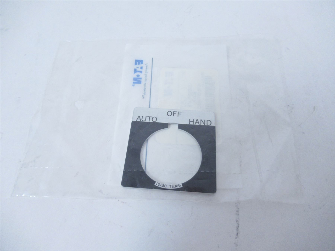 Eaton 10250TS49; Legend Plate - 3 Pos "AUTO - OFF - HAND"