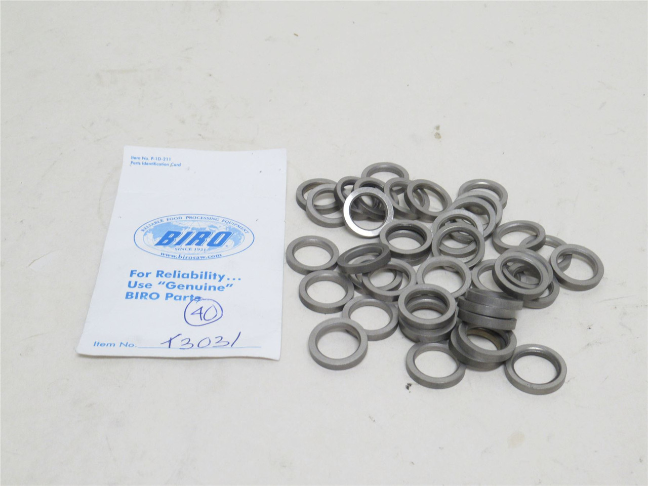 Biro T3031; Lot-40; Spacers; SS; 5/8"ID x 7/8"OD X .140" Wide