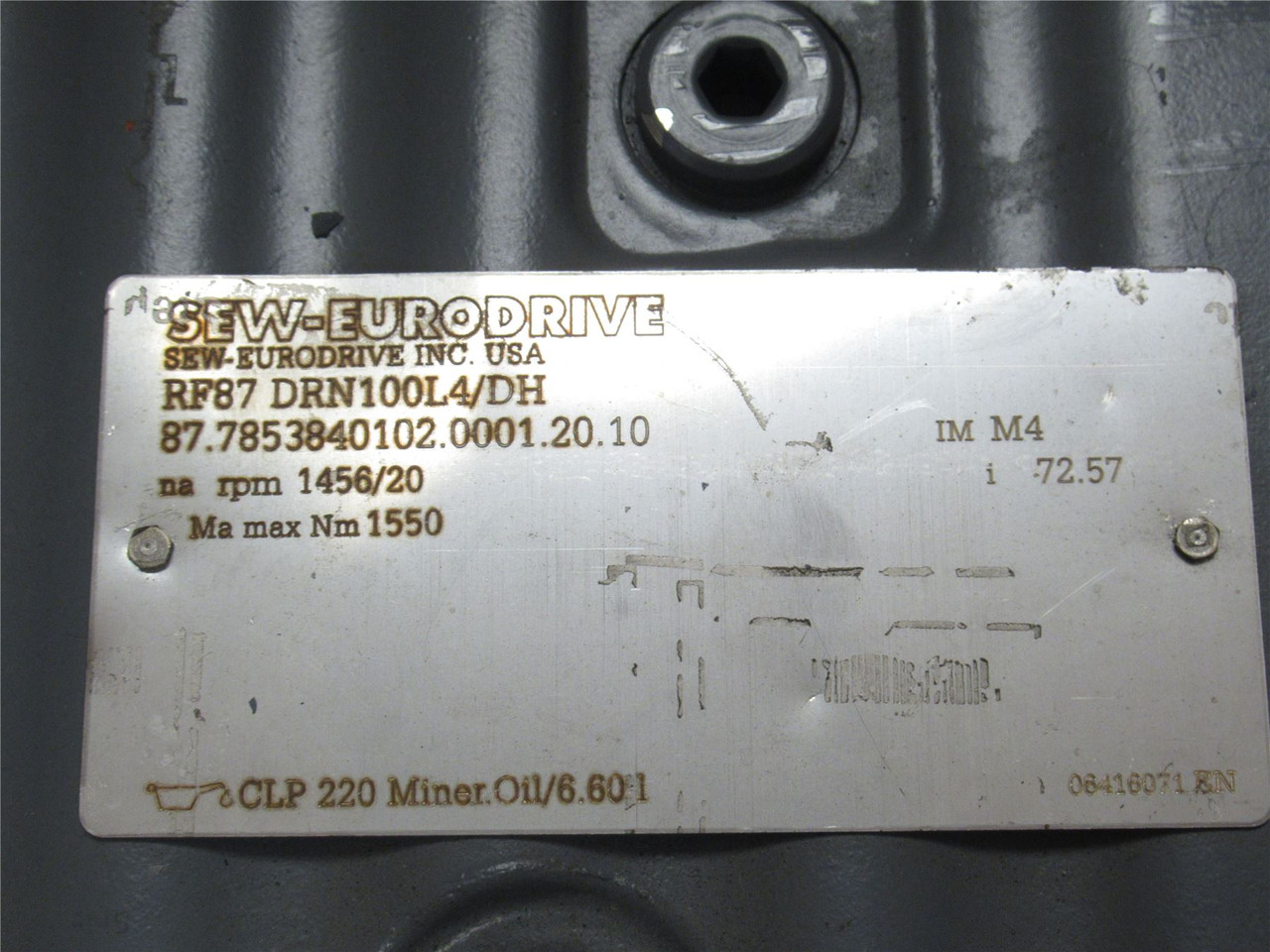 SEW RF87DRN100L4/DH; AC Gearmotor; 73:1 Ratio; 4HP; 380-400V