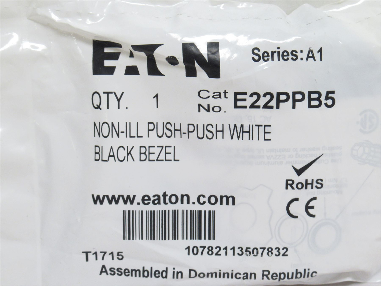 Eaton E22PPB5; Non-Illuminated Push-Button; Actuator; White