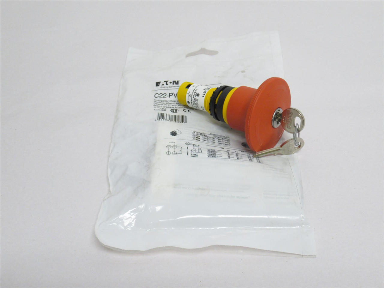 Eaton C22-PVS60P-RS-K11; Push Release Keylock Switch; SPST-NO