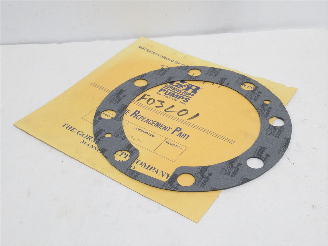 Gorman-Rupp 11402G; Keyed Flange Gasket 19370