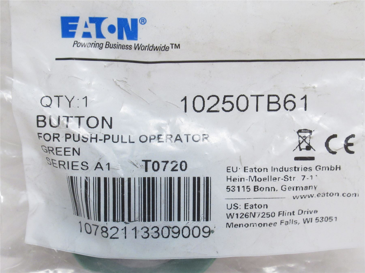 Eaton 10250TB61; Non-illuminated Push-Pull Operator Button