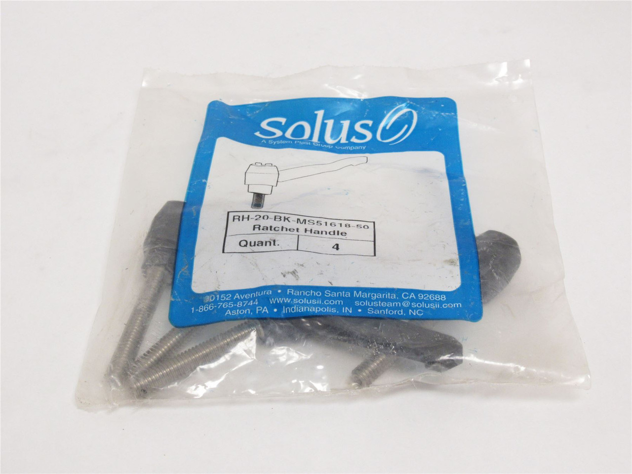 System Plast RH-20-BK-MS51618-50; Bag-4 Male Ratchet Handles