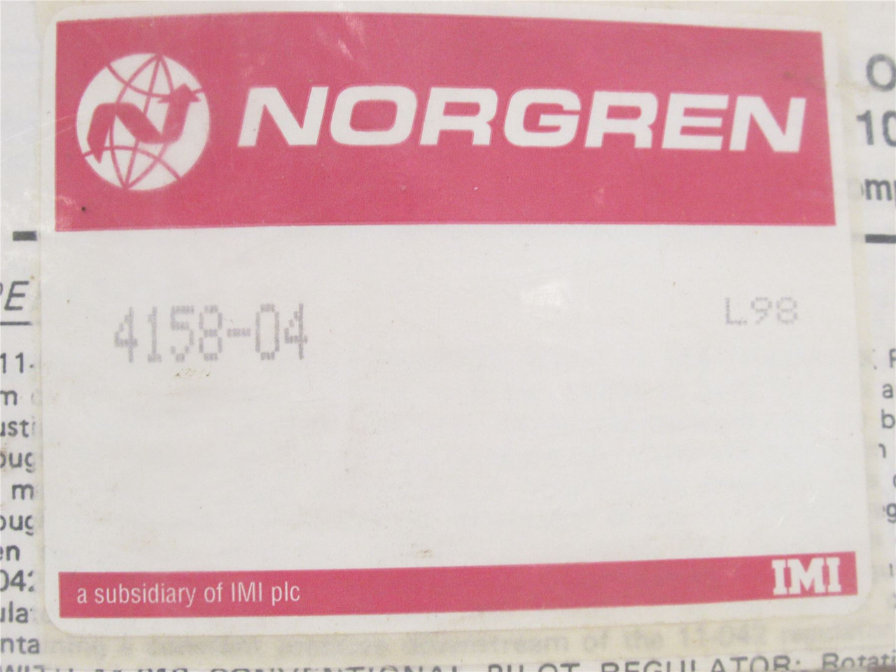 Norgren 4158-04; O-Ring Kit; 3/4"; 1 "; 1-1/4" Regulators
