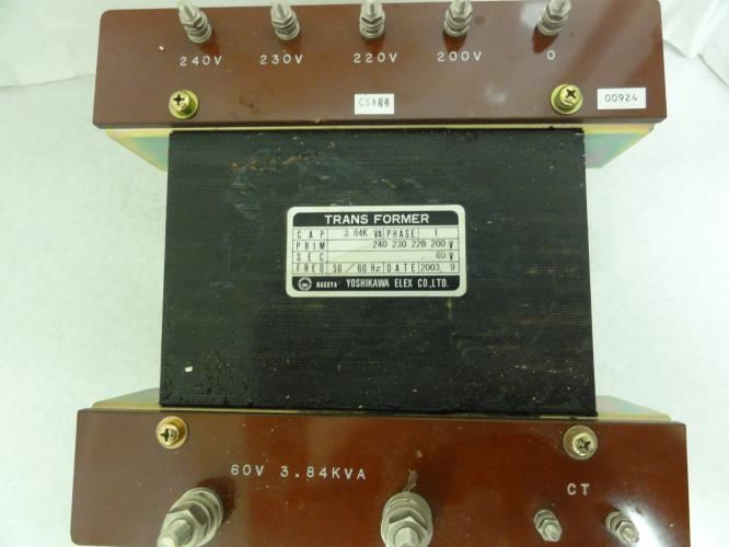 Yoshikawa FUR37187; Cryovac Transformer; 3.84KVA; 1Ph