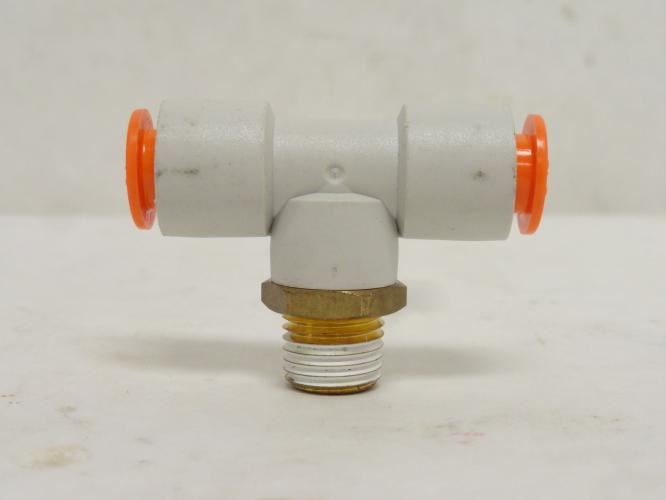 SMC KQ2Y03-33AS; Lot-5 Male Branch Tees; 3/8" PTC x 3/8" Thread