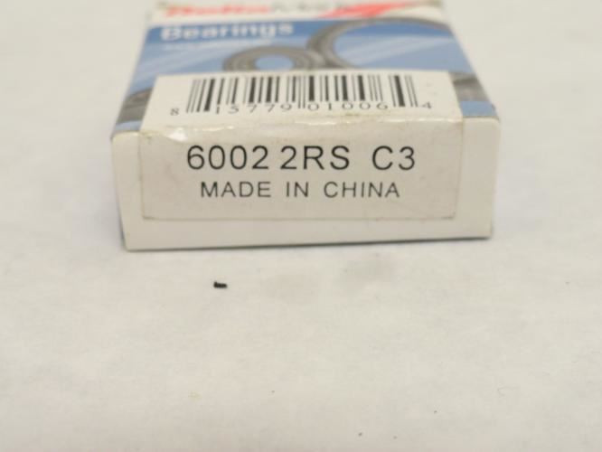 MFG- 6002-2RS-C3; Ball Bearing 15mm ID x 32mm OD x 9mm Wide