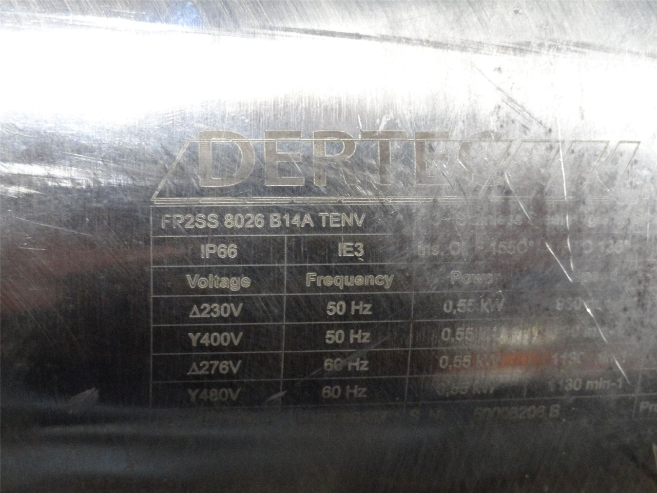 Dertec FKAF-068-B6; AC Motor Gearbox Ratio 123.5:1;  0.18kW