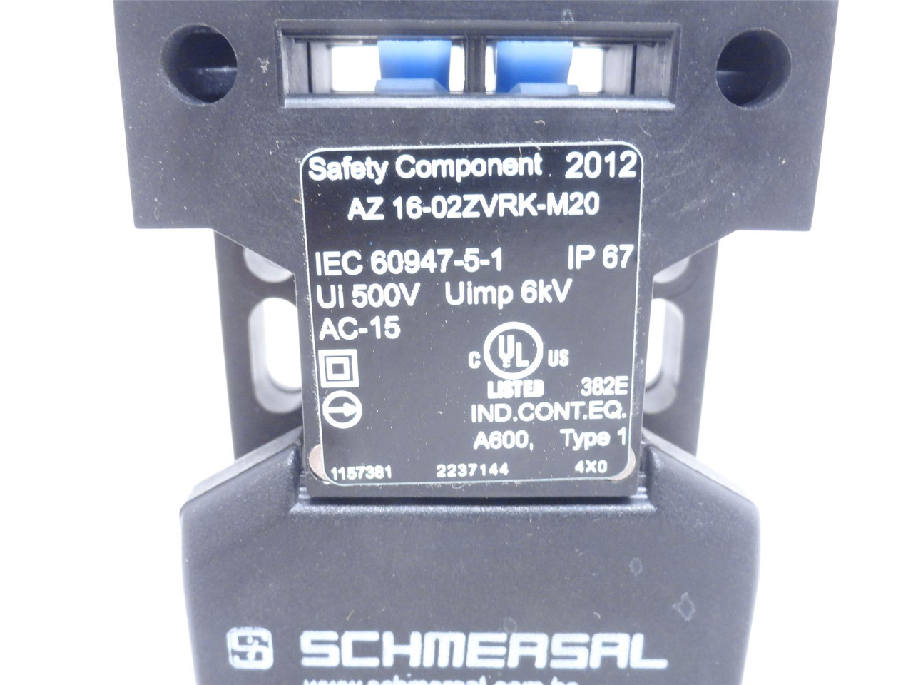 Schmersal AZ-16-02ZVRK-M20; Safety Limit Switch 15A; 500VAC