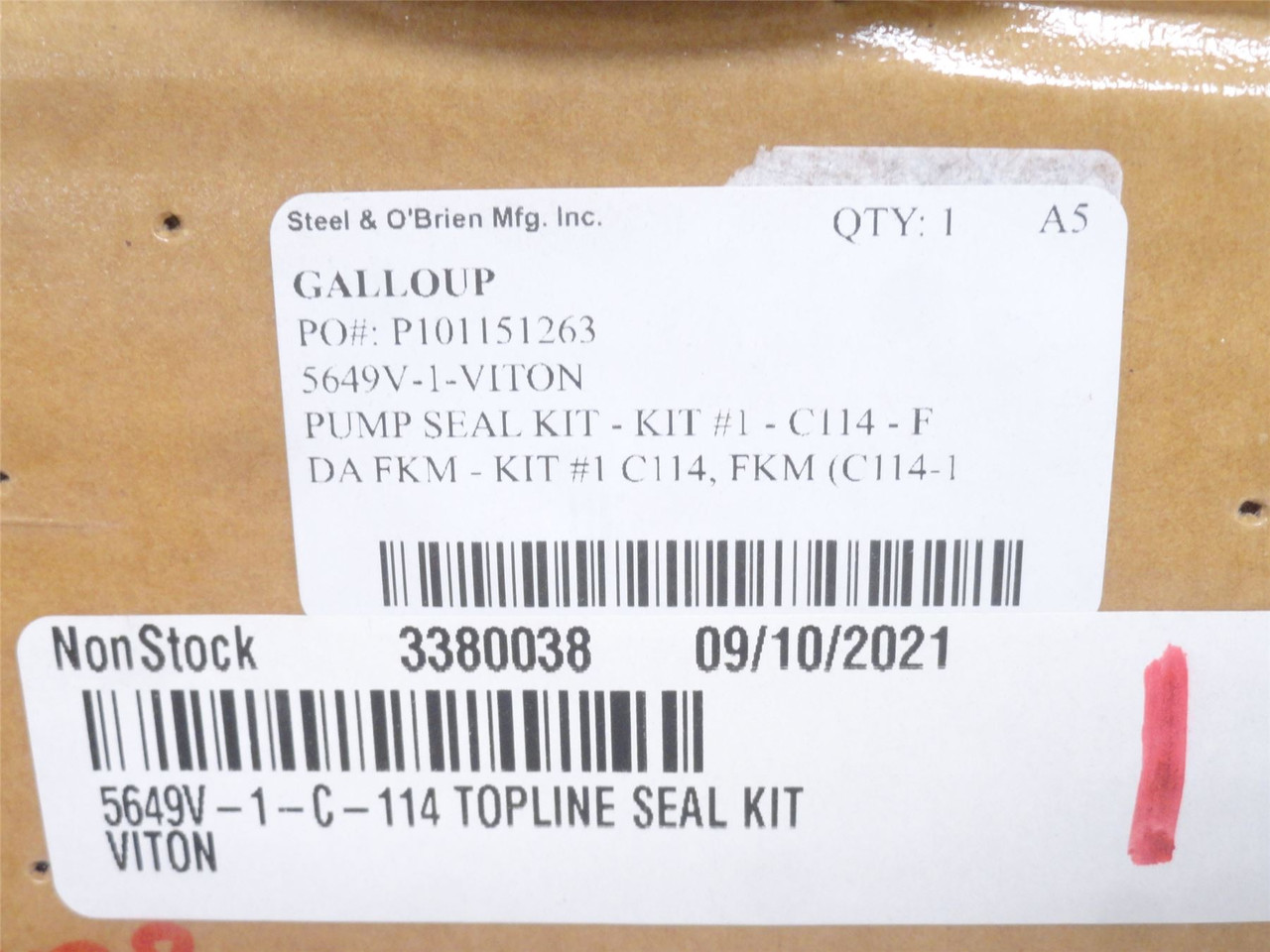 Steele/OBrien 5649V-1-C-114; Pump Seal Kit #1; P101151263