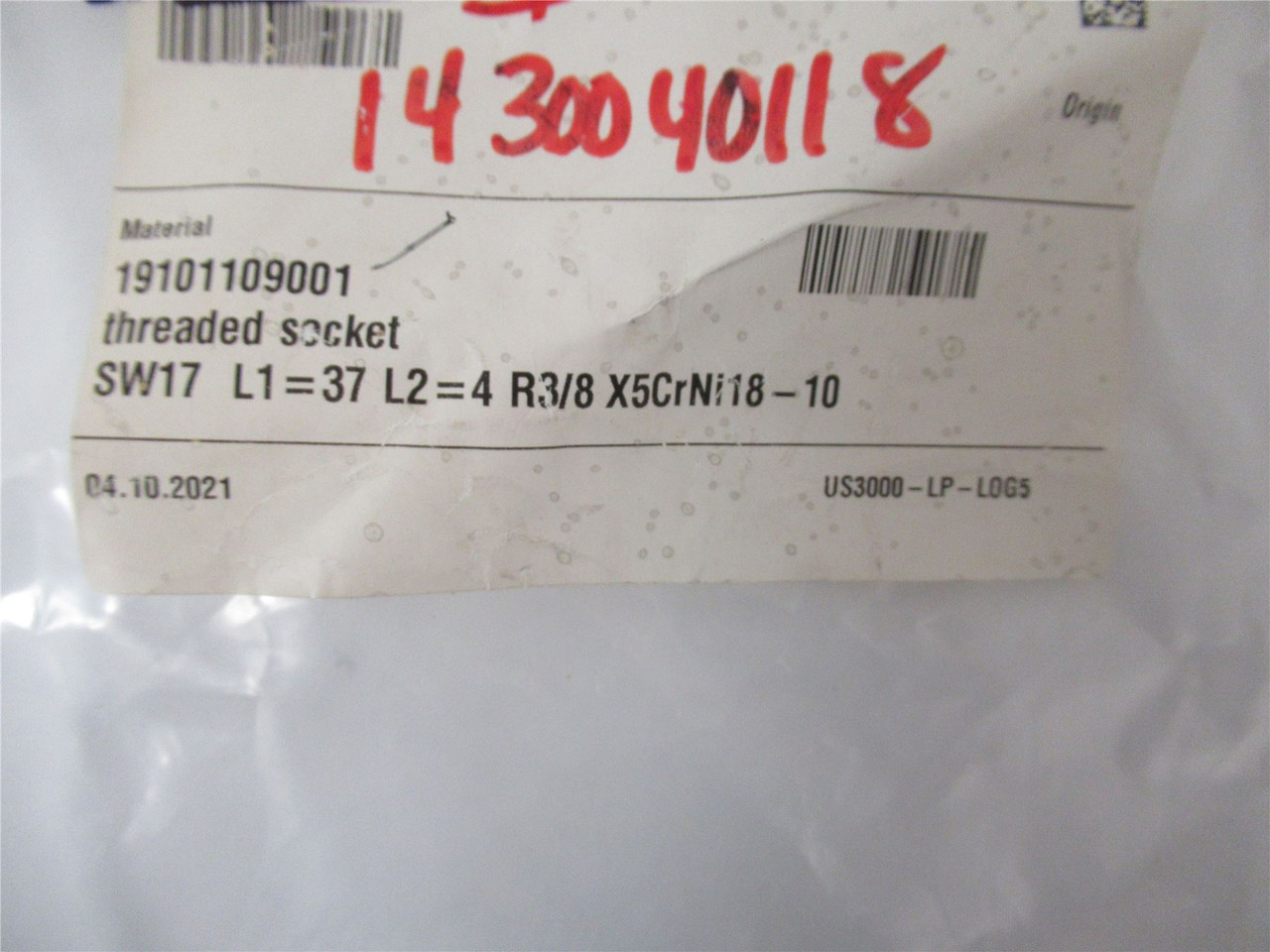 Multivac 19101109001; Threaded Socket SS