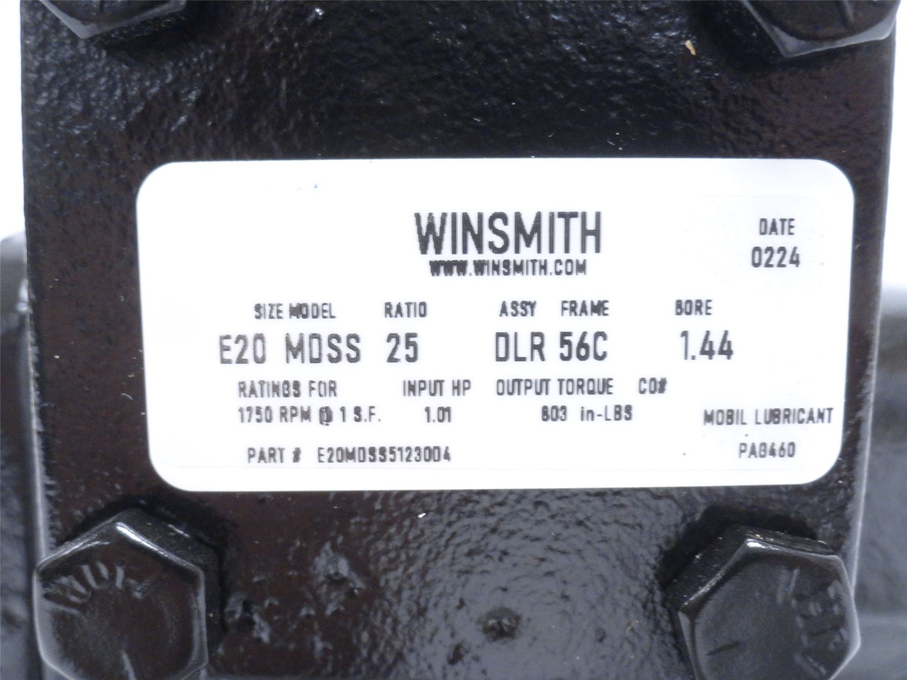 Winsmith E20MDSS51230D4; Speed Reducer 25:1 Ratio fots 56C
