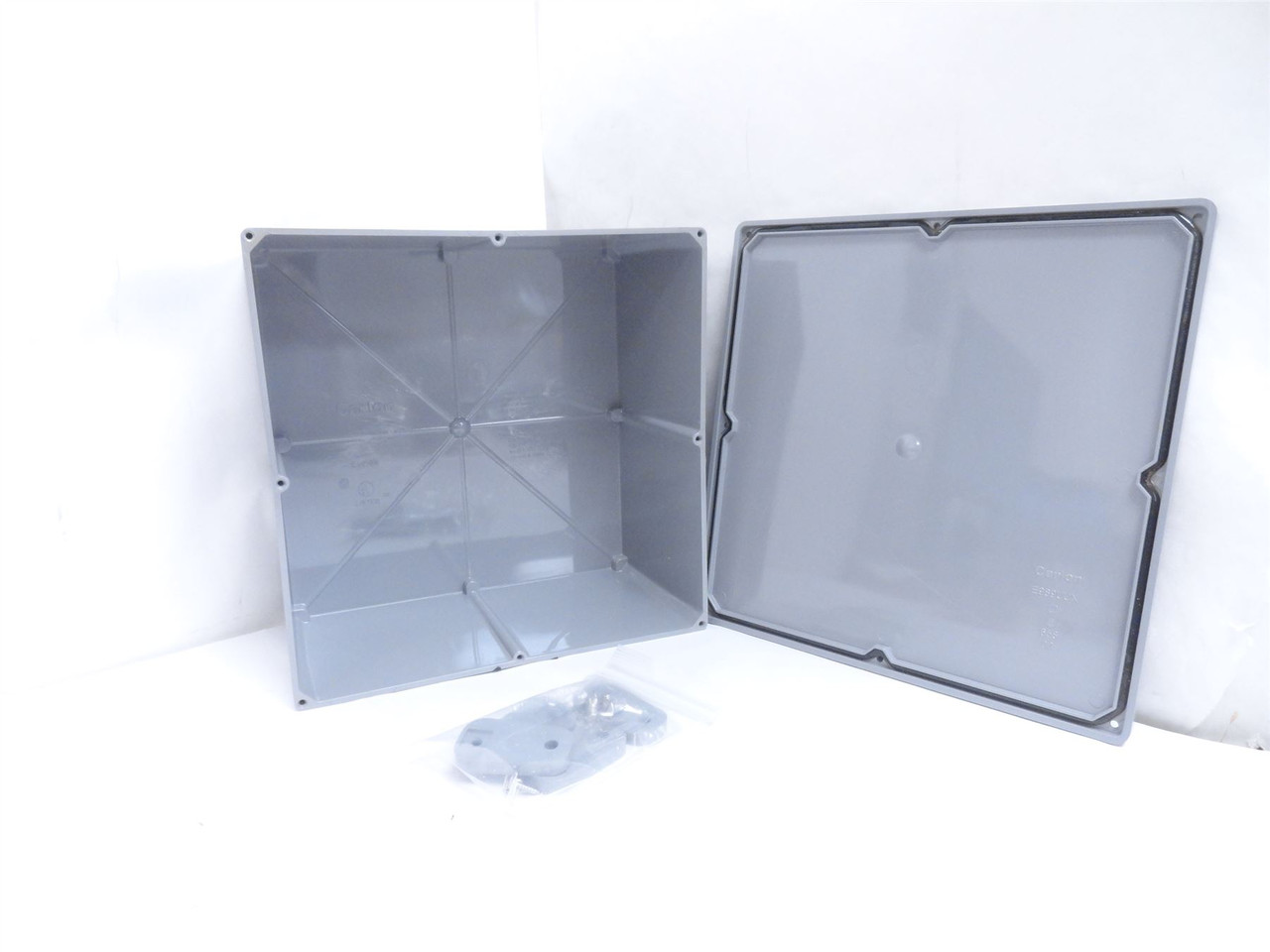 Carlon E989R; Plastic Gray Junction Box; 12" x 12" x 6"