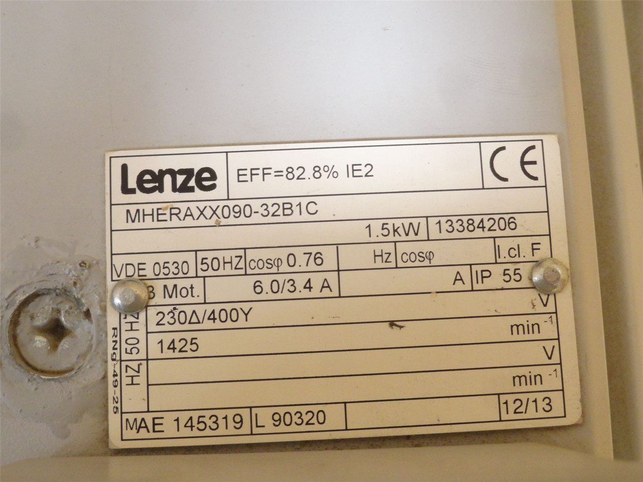 Motovario NMRV-P-075; Gear Motor; 30:1R; 1.5kW 230/400V@50HZ