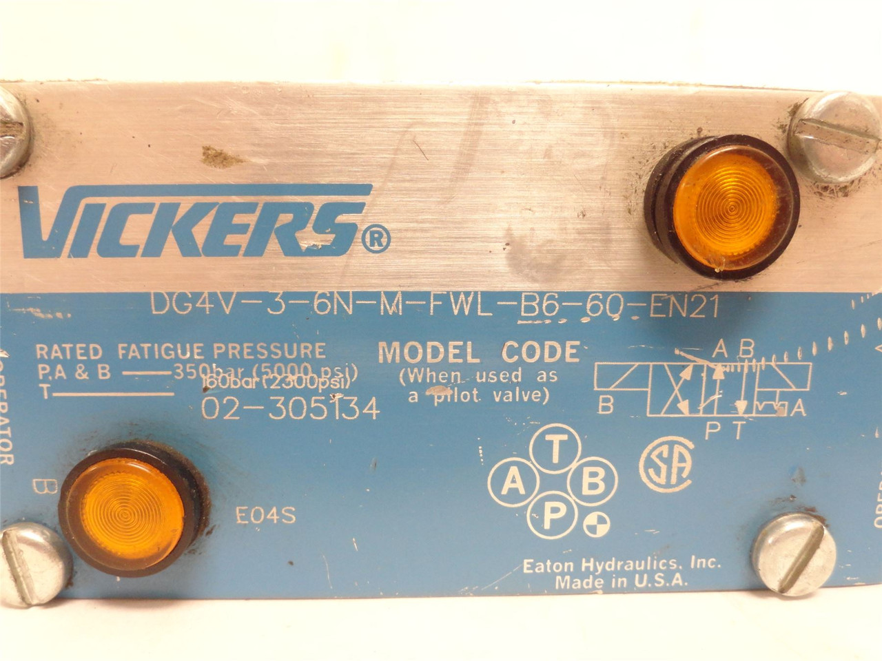 Vickers DG4V36NMFWLB660EN21; Solenoid Valve; 2300PSI; 110/120V