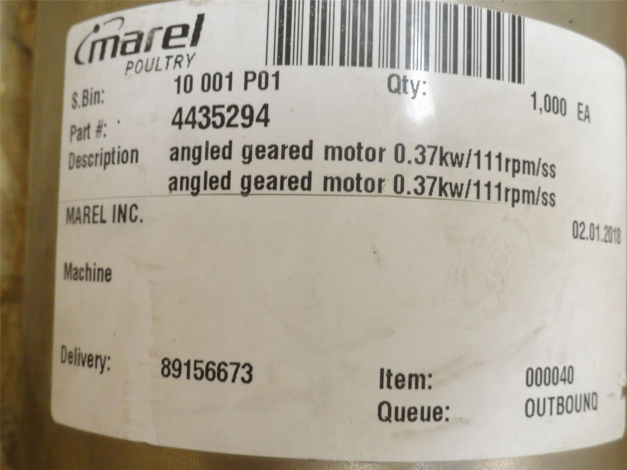 ABI WRSH270/MRS14d-4; Gearmotor SS; 1/2HP; 266/460VAC; 1715RPM