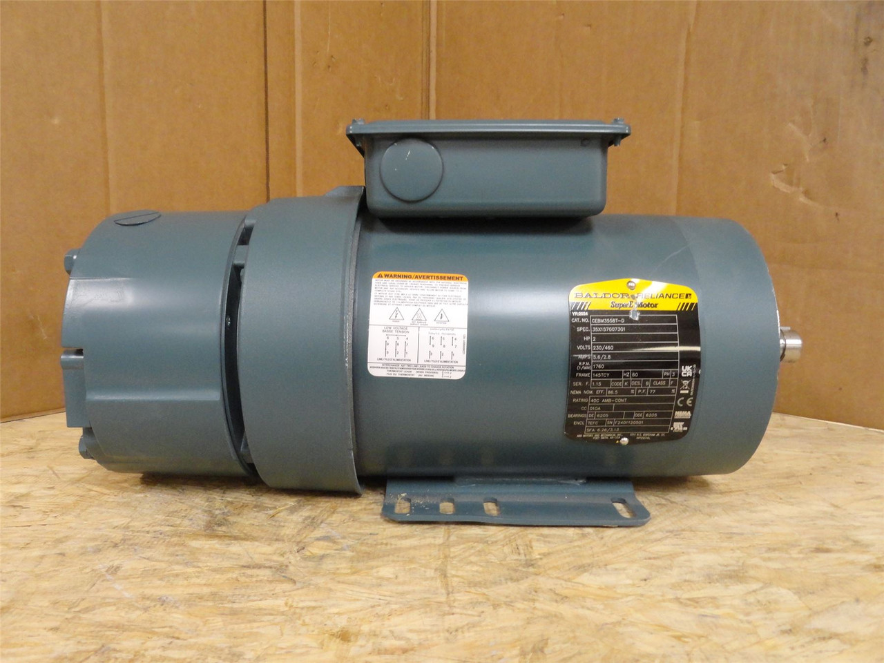Baldor CEBM3558T-D; Brake-Motor; 2HP; 230/460VAC; 1760RPM; 3PH