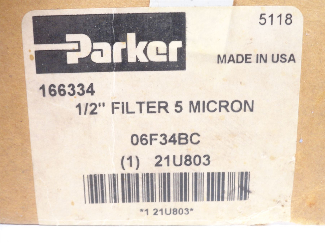 Parker 06F34BC; Compressed Air Filter; 1/2NPT; 250PSI