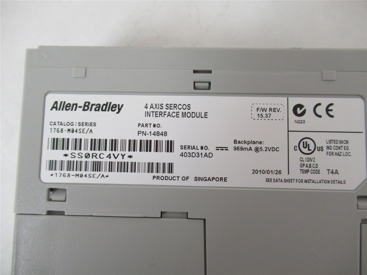 Allen-Bradley 1768M04SE; 4-Axis SERCOS Interface Module