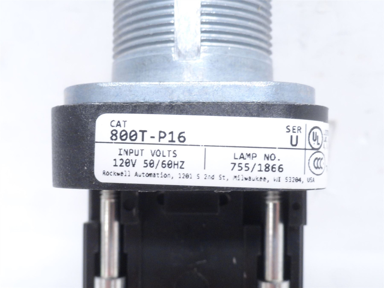 Allen-Bradley 800T-P16; Pilot Light 120VAC; Size: 30mm