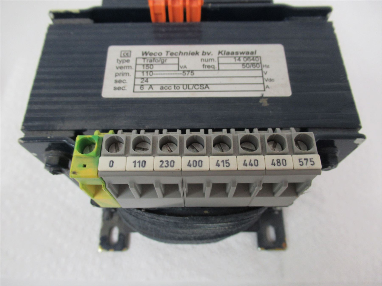 Weco Techniek 140640; Transformer 150VA; Pri-110-575V Sec-24V