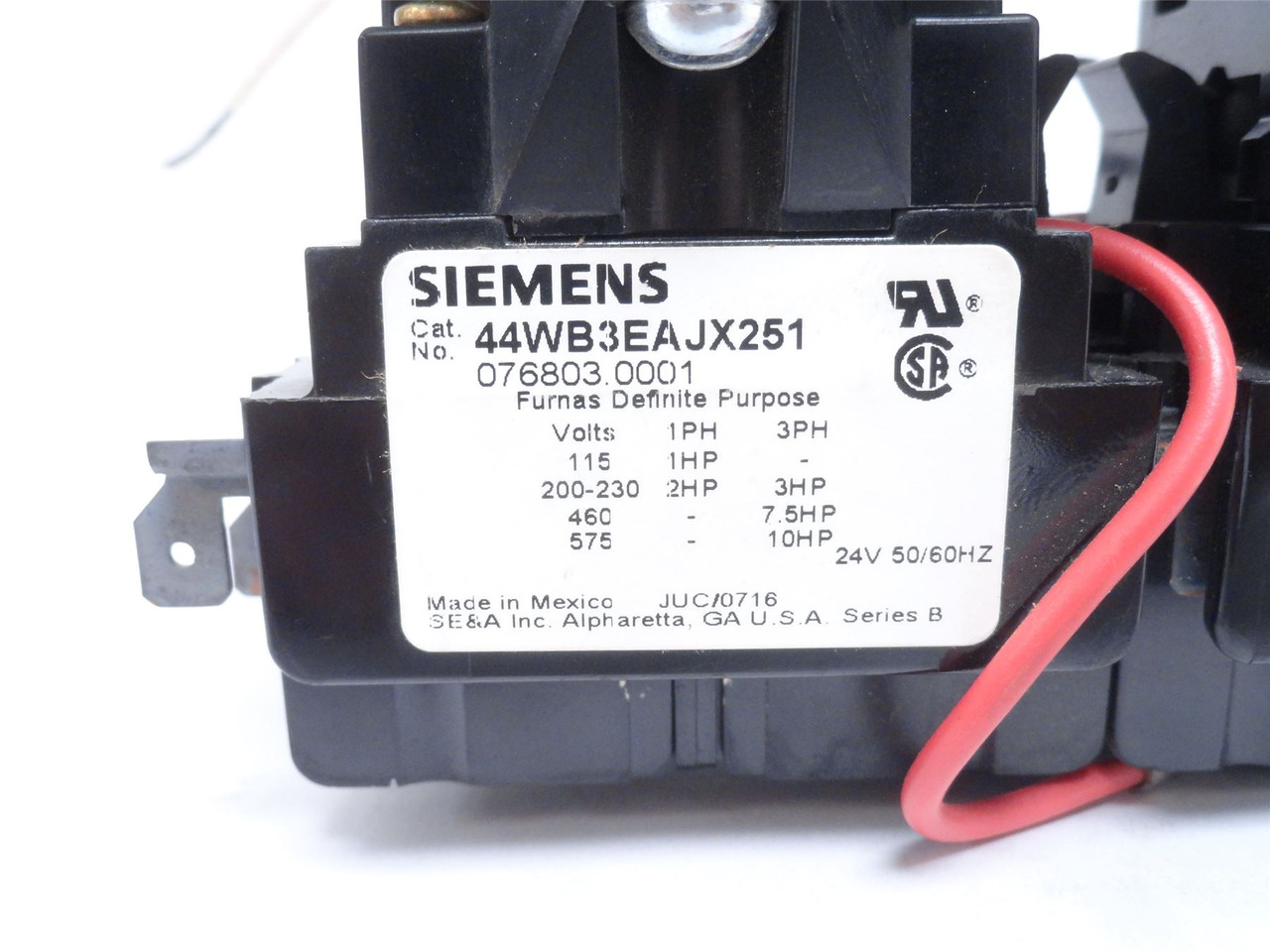 Siemens 44WB3EAJX251; Definite Purpose Reverse Contactor; 10HP