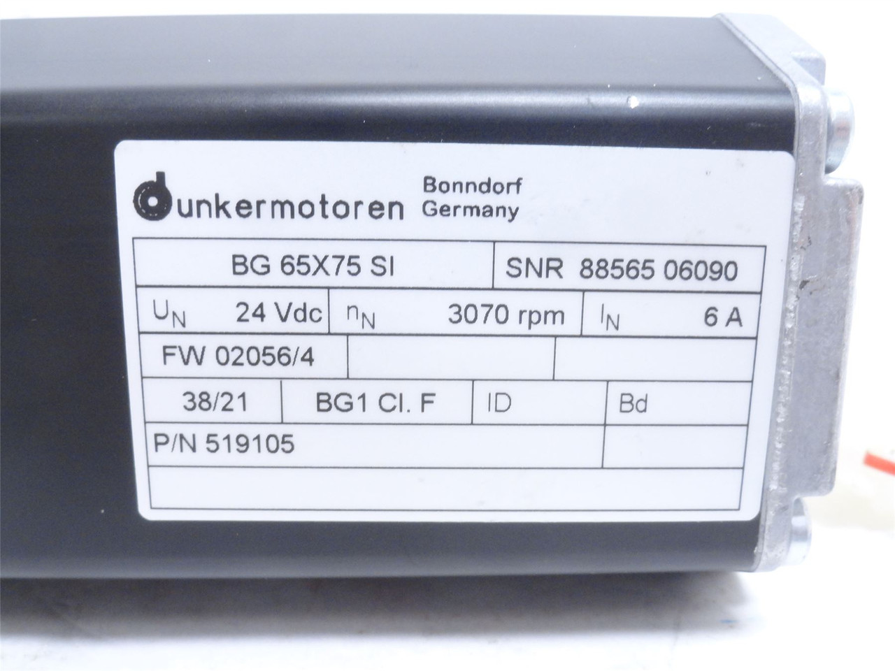 Dunkermotoren BG65X75SI; Gear Motor; 24V; 3000RPM; 6.8A