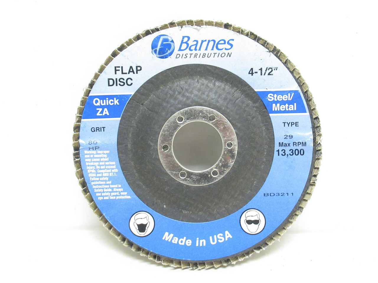 Barnes BD3211; Lot-2 Flap Discs; 80 Grit; Type: 29; 4-1/2"