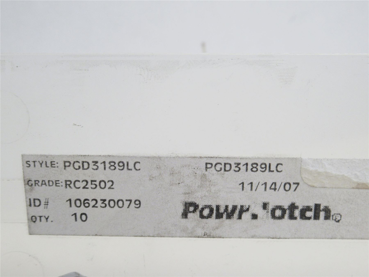 Powernotch PGD3189LC; Lot-10; Grooving Inserts