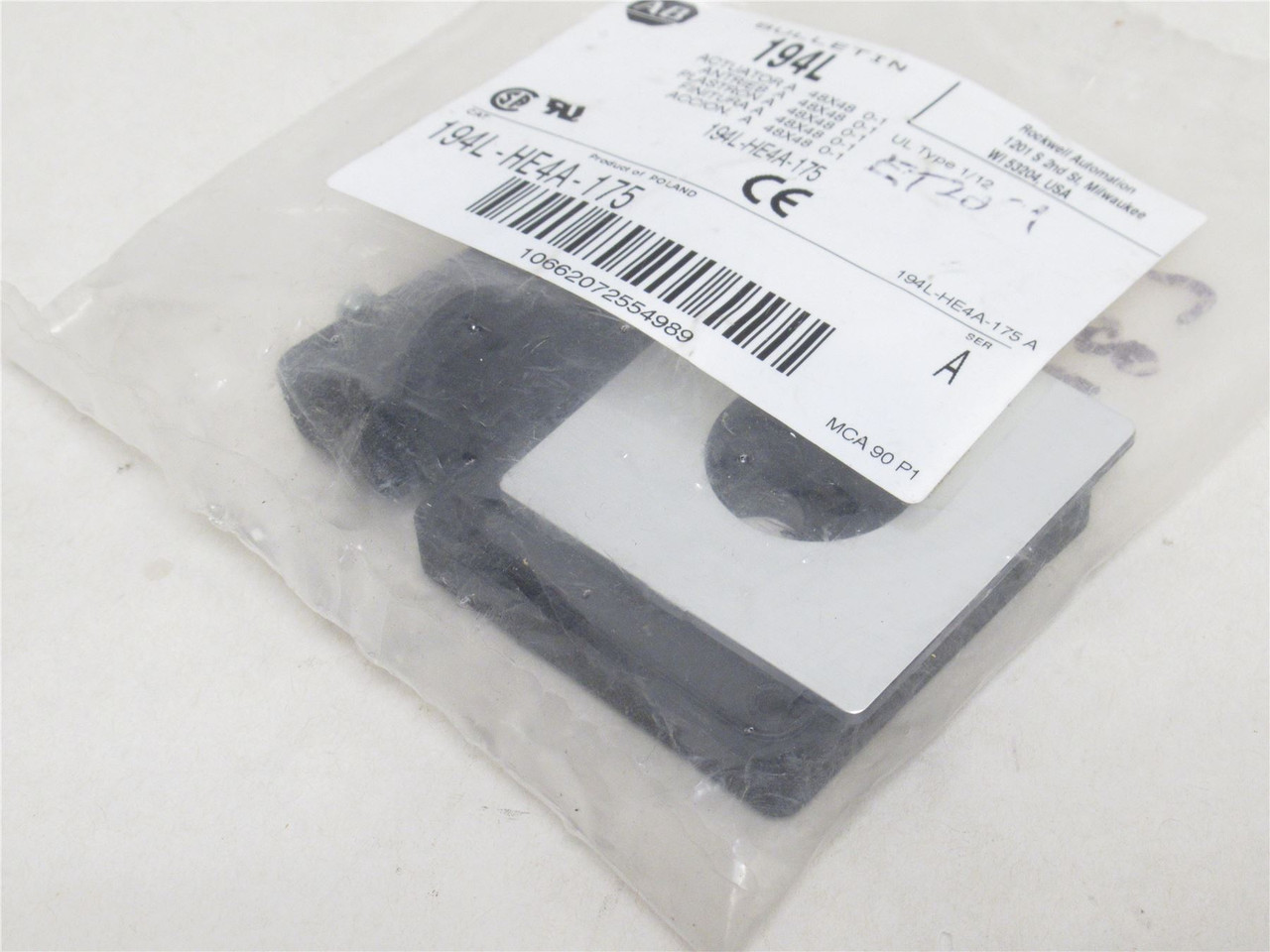 Allen-Bradley 194L-HE4A-175; Actuator Legend Plate