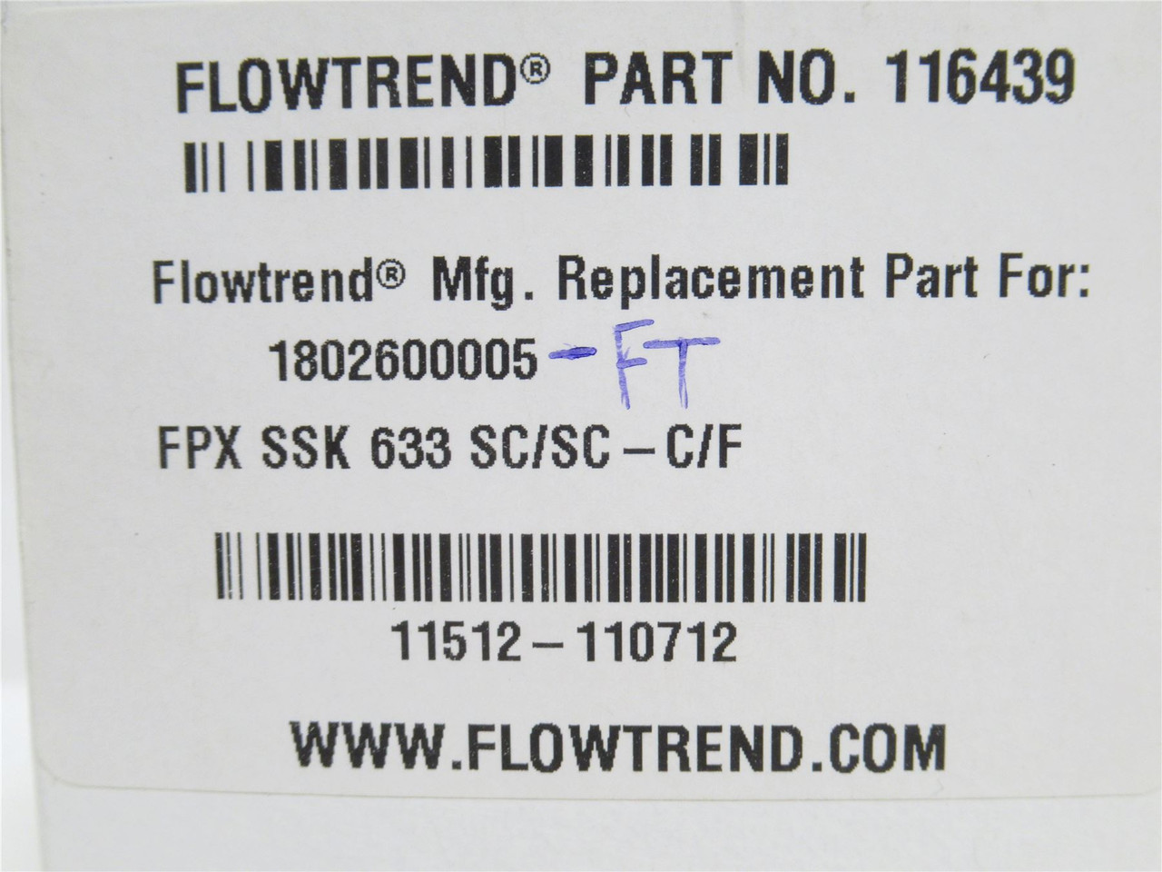 Flowtrend 116439; Shaft Seal; Use W/Fristam SSK 633 SC/SC-C/F