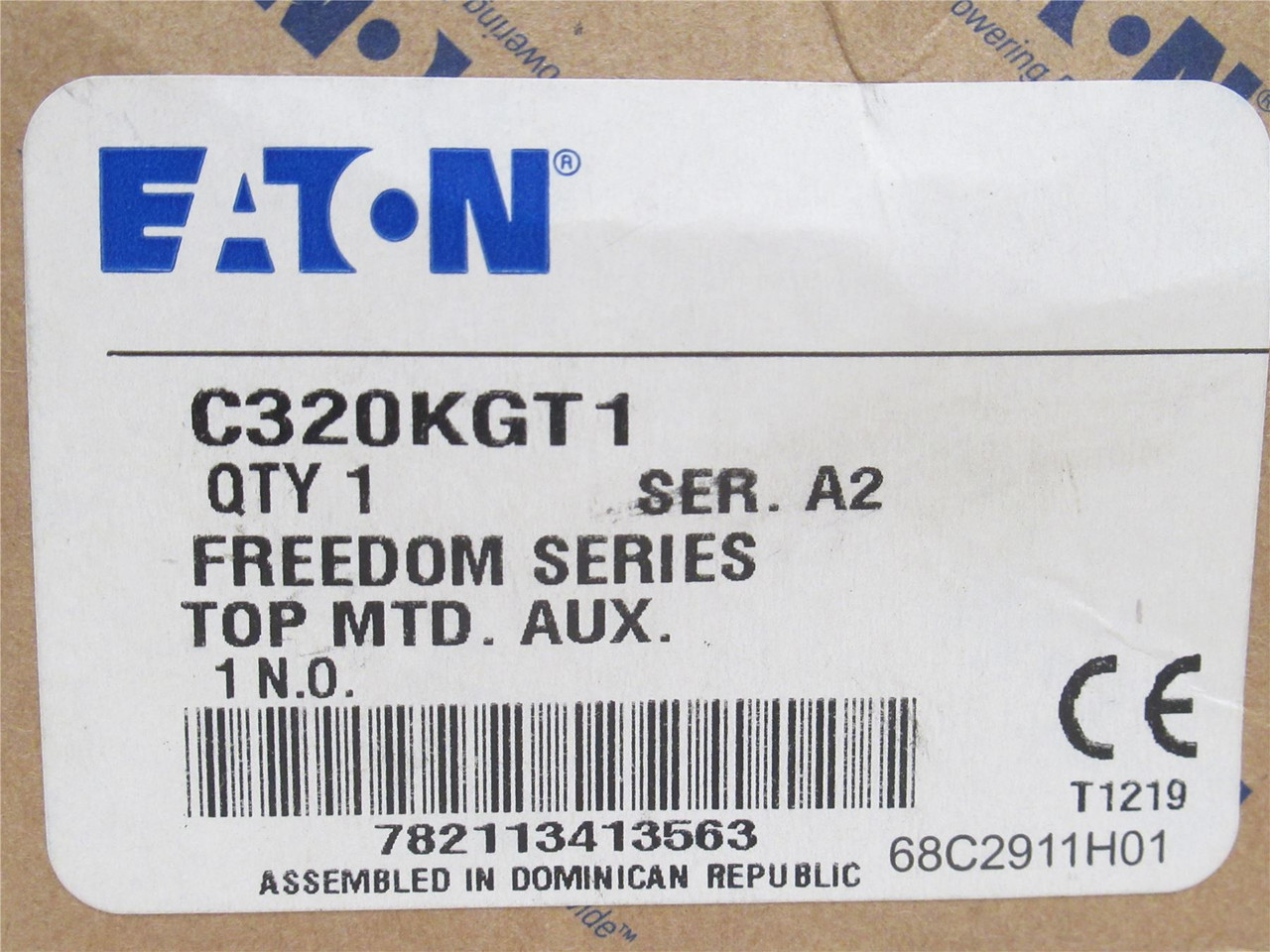Eaton C320KGT1; Top Mount Aux Contact; 1-NO; 1.5A; 660V