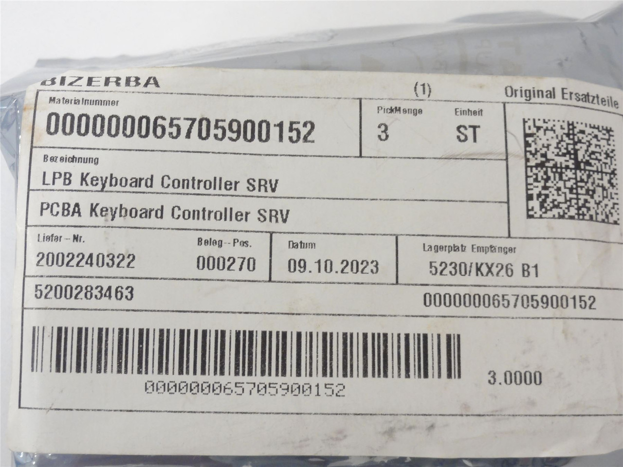 Bizerba 65705900152; PCBA Keyboard Controller SRV