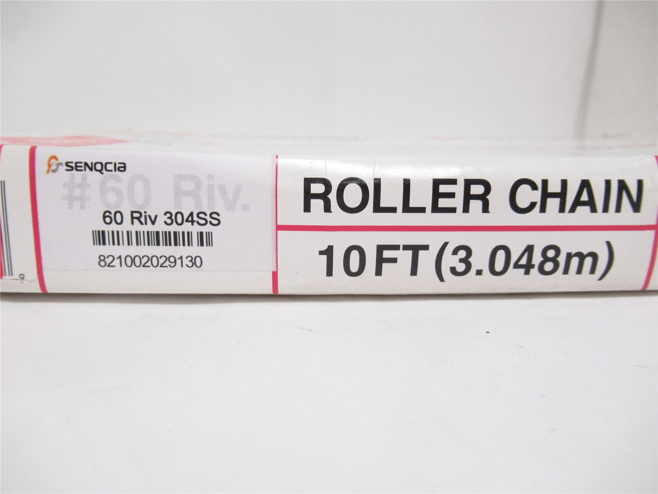 Senqcia 60RIV-304SS; Riveted Mega-Chain #60; SS-304; 10'L