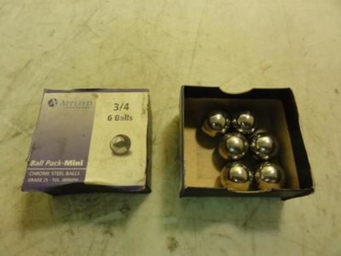 Applied Industrial Tech 3/4 6 Balls ; Lot-6 Chrome Steel Balls