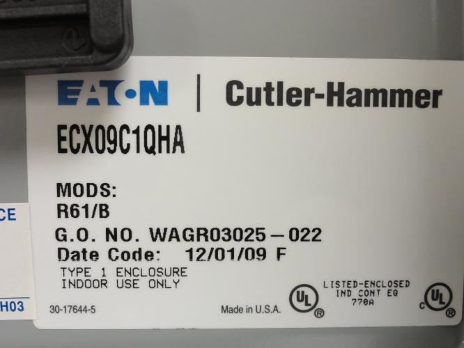 Eaton ECX09C1QHA; Starter 9A 3P 600VAC; Coil: 24V
