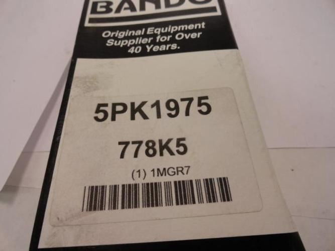 Bando 5PK1975; Serpentine Belt 778K5; 5-ribs 77.8"L; 1MGR7