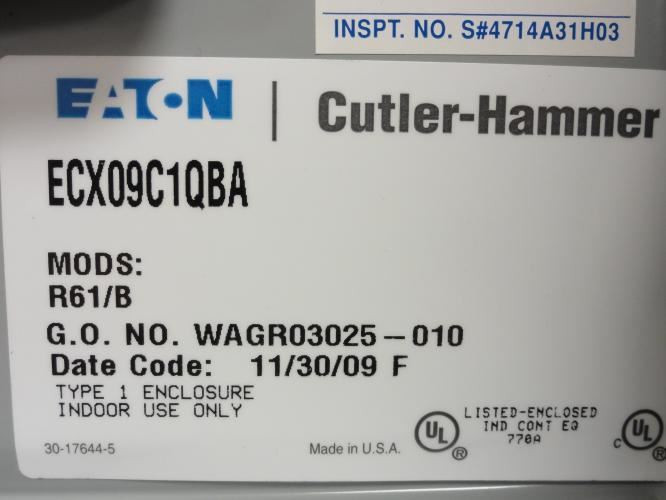 Eaton ECX09C1QBA; Starter 9A 3P 600VAC Max; Coil: 24V