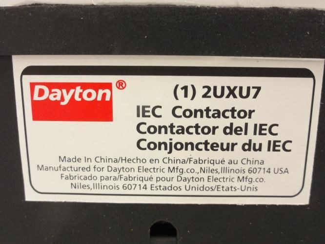 Dayton 2UXU7; IEC Contactor 50A 4P 600V Max; Coil: 24V