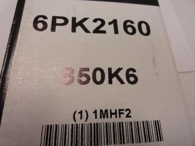Bando 6PK2160; Serpentine Belt 850K6; 6-ribs 85.0"L; 1MHF2