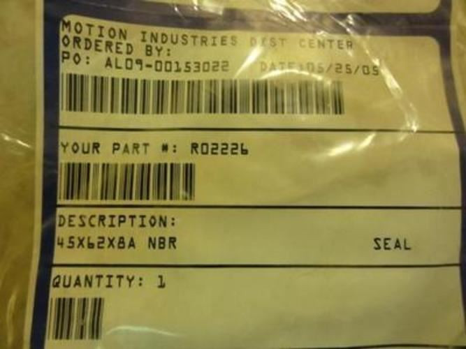 Isp International  R02226; Oil Seal 45mm ID 62mm OD 8mm Width