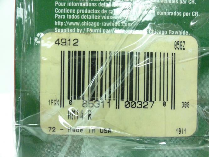 Chicage Rawhide 4912; Oil Seal; 0.5"ID; 0.75" OD; 0.125" W