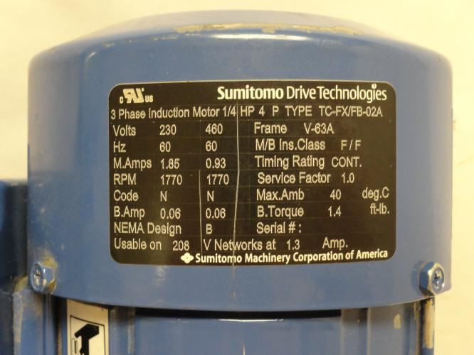 SEW CNHM02-6075YAB17; Gearmotor PA122327; 17:1 Ratio 230/460V