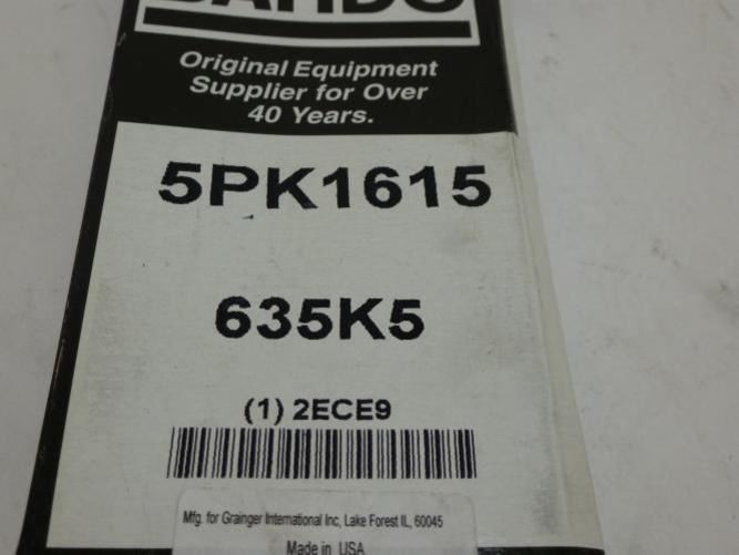 Bando 635K5; Serpentine Belt; 5PK1615