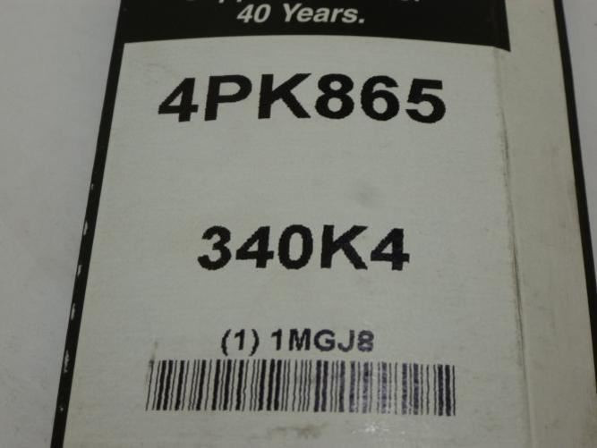 Bando 4PK865; Serpentine Belt 340K4; 4-ribs 34.0"L; 1MGJ8