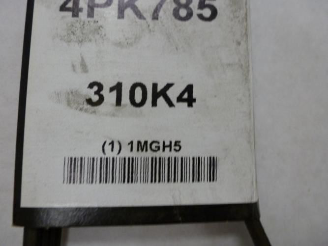 Bando 4PK785; Serpentine Belt 310K4; 4-ribs 31.0" Long; 1MGH5
